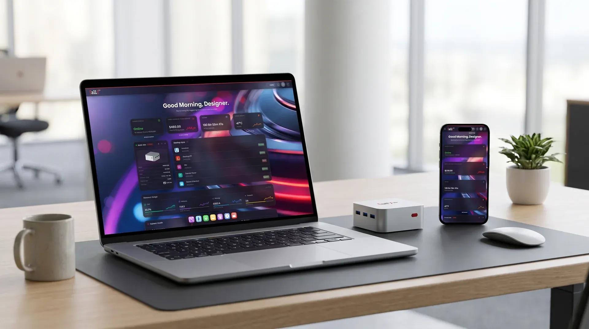 ALL OS running on a laptop and phone